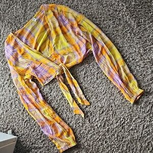 NWOT BP. Sheer Neon Crop Top